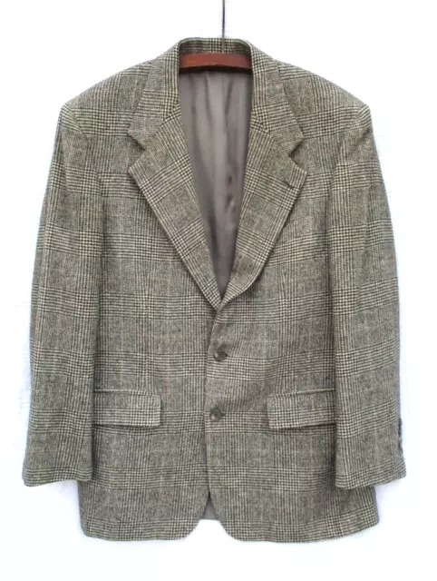 Bill Blass Lord & Taylor Plaid Pure Camel Hair 42 Tweed Blazer Jacket Sport Coat