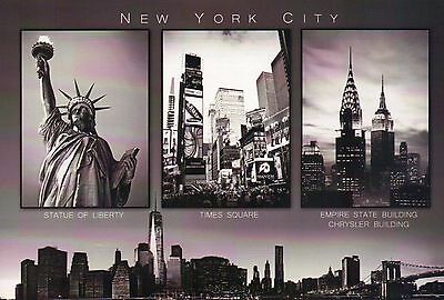 Statue of Liberty, Chrysler Building, Freedom Tower etc New York City - Postcard