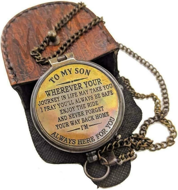 Engraved Brass Compass Gift to My Son/Nautical Gift for Son from Dad/Gift to Son