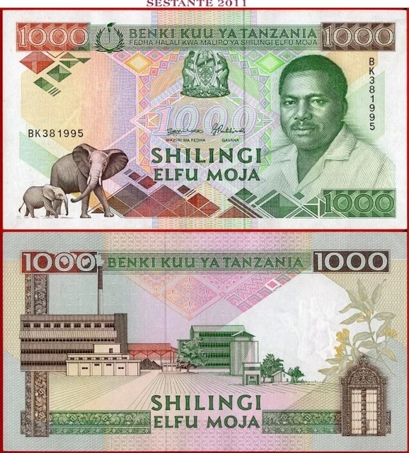 TANZANIA 1.000 1000 SHILINGI nd 1990 P 22 XF/AUNC free shipping from 100$