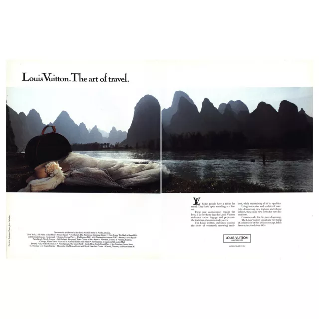 1987 LOUIS VUITTON The Art of Travel Jean Lariviere Photo 2 page PRINT AD