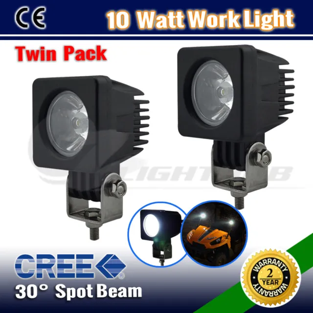 2x 10W CREE LED SPOT DRIVING OFFROAD FLOOD REVERSE WORK LIGHT BAR D-18W/36W/72W