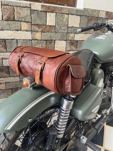 Sacoche Moto Vintage En Cuir Marron – Parry’s – Sacoche De Selle, Fourche Ou Barre Sissy