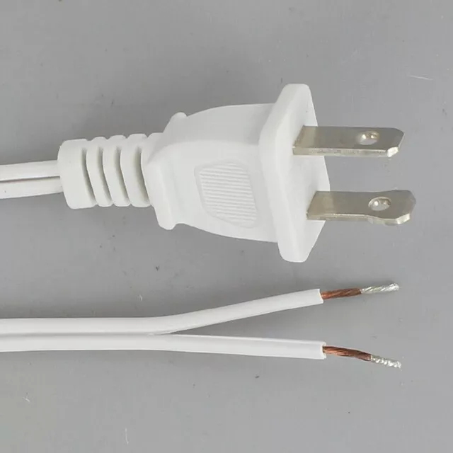 8ft. White 18/2 SPT-1 Cord Set with Molded Polarized Plug GB36