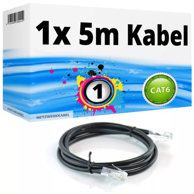 5m CAT6 Netzwerkkabel Patchkabel Gigabit LAN 100/1000Mbit/s schwarz