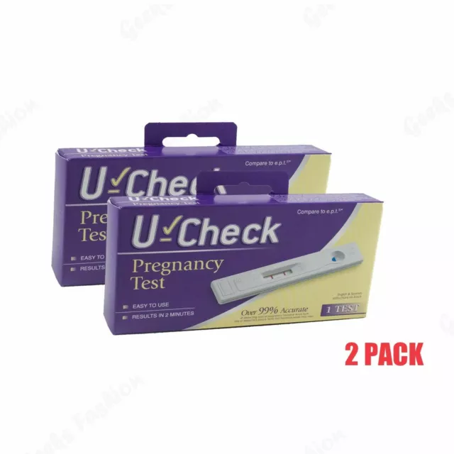 2 Pack U Check Pregnancy Test Kit Tester /Prueba De Embarazo From US