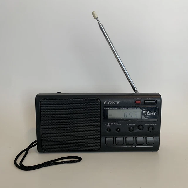 SONY ICF-M350V 4 Band Portable Radio/ TV/ Weather Time Alarm AM/FM Works Great!