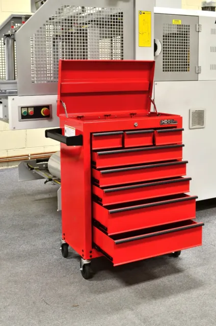 Hilka tool storage chest trolley portable red metal garage roll cabinet toolbox