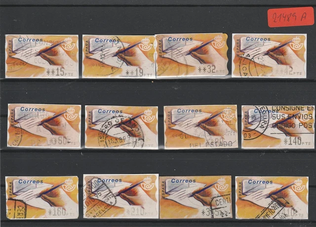 Spanien   Automatenmarken  gestempelt   12x  MiNr. 10