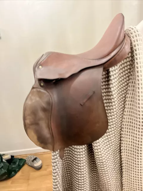 17  Inch Brown English Leather GP Saddle Medium Width