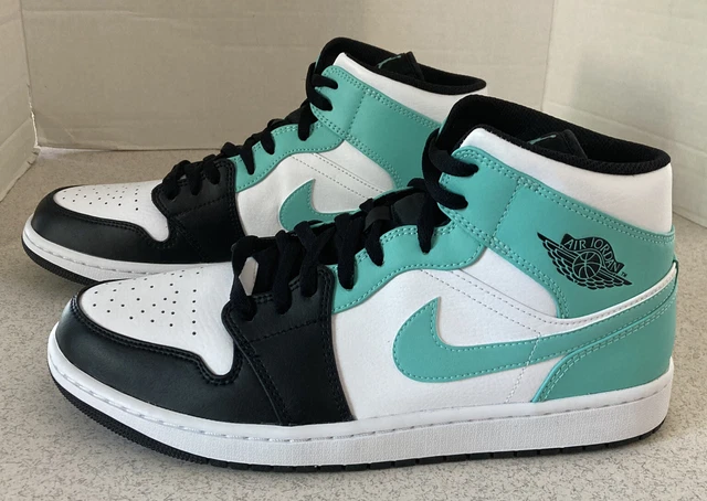 Nike Mens Air Jordan 1 Mid Sneaker, Adult, White/Tropical Twist-Black, 12