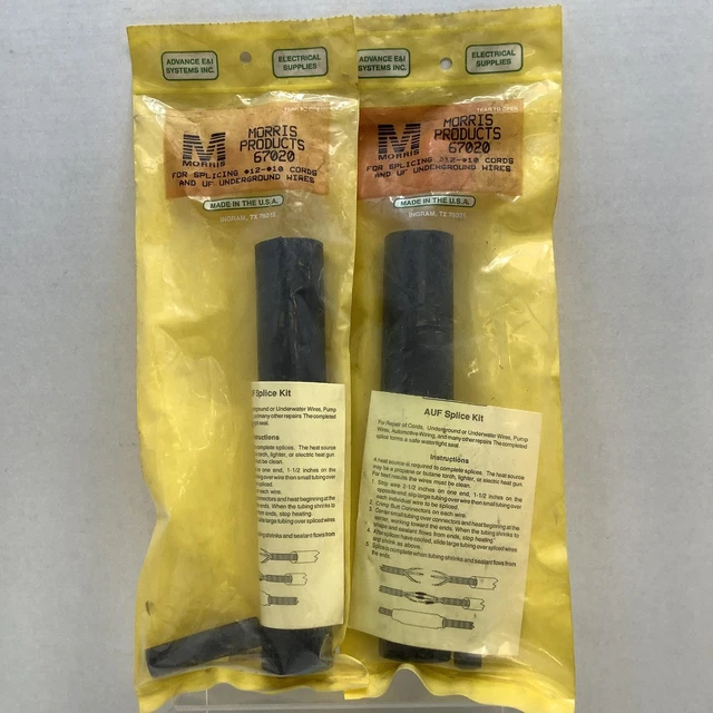 2-Pack Morris 67020 Black Underground Wires Electrical Supplies AUF Splice Kit