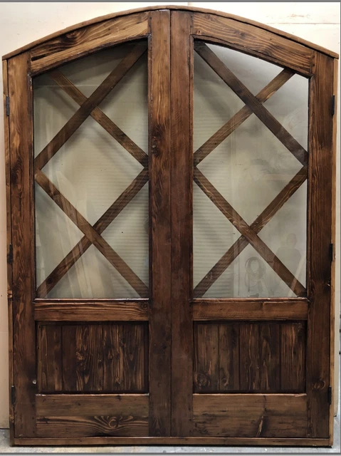 Rustic door solid wood oak mahogany alder birch maple Choose species/size glass 2
