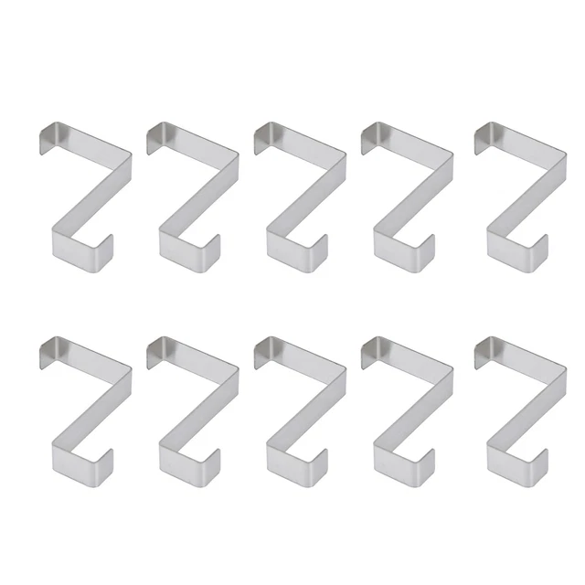 10Pcs Crochet De Porte D'Armoire En Acier Inoxydable Waterproof Z Shaped