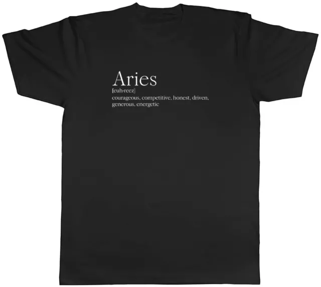 Zodiac Definition Aries Mens Unisex T-Shirt Tee Gift