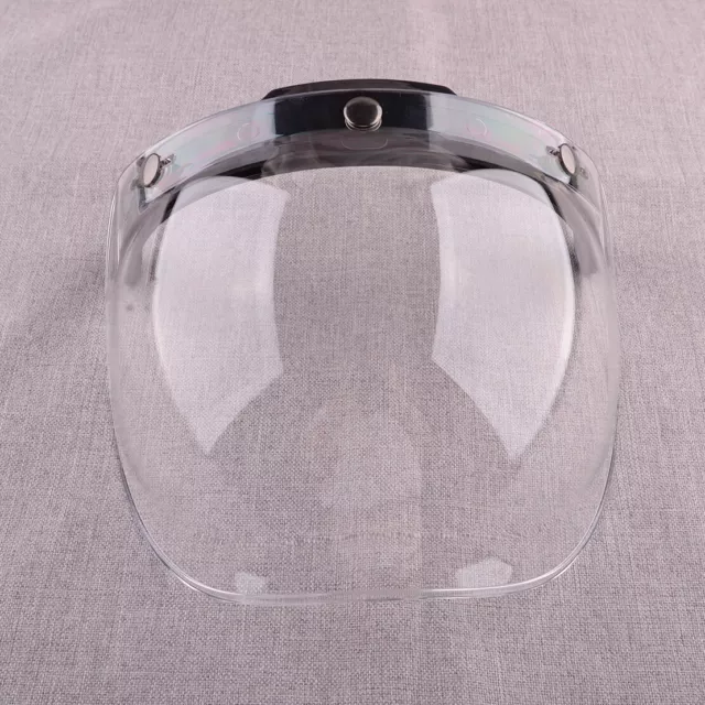 3-Snap Motorcycle Retro Helmet Bubble Visor Shield Lens Flip Up