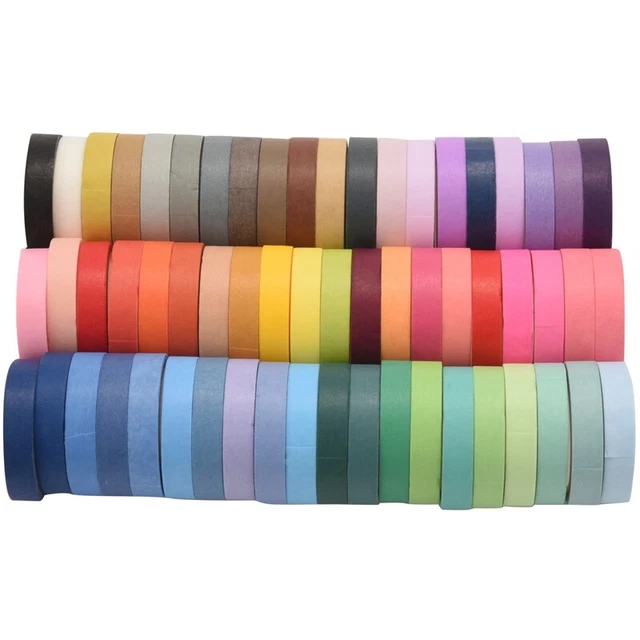 60 ud. / Set Básico Color Sólido Washi Tape Arco Iris Ing Tape Decoración D3C1