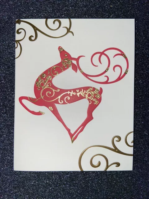 Papyrus Christmas Boxed Greeting Cards - Red & Gold Reindeer 20 Count