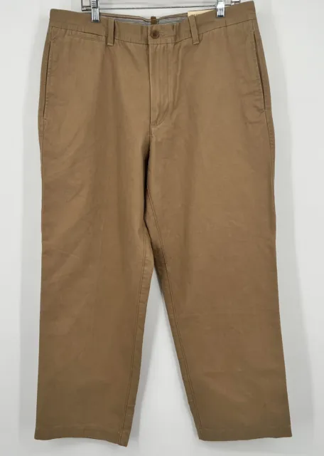 NWT Timberland Beige Khaki Cotton Trousers Chino Pants Size 36x30 Flat Front
