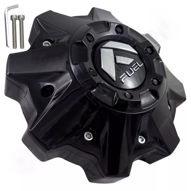 Fuel Offroad Gloss Black Wheel Rim Center Cap Spacer/Riser 1002-49GB + BOLTS