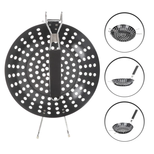 Pizza-Grillpfanne Grillplatte Metallgriff Perforiertes Backblech Handhaben