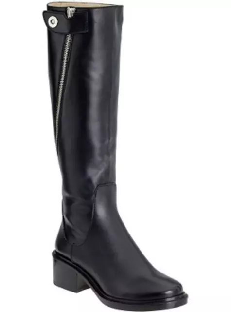 Elizabeth And James Heidi Womens Black Leather Tall Boots Sz 8 3400 *