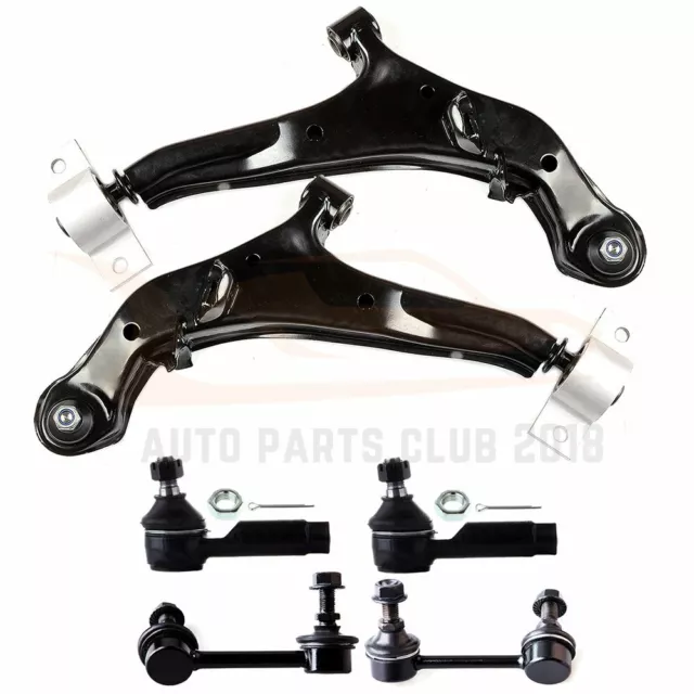 For 2000-2003 Nissan Maxima 6pc Front Lower Control Arms Tie Rods Suspension Kit