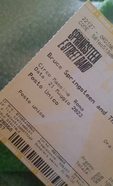 2 biglietti concerto Bruce Springsteen - Circo Massimo Roma - 21 Maggio 2023