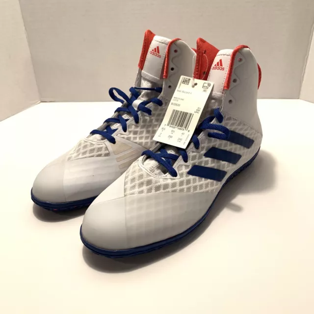 ADIDAS Mat Wizard 4 Wrestling Shoes Boots Mens 12 Red White Blue USA BC0533  