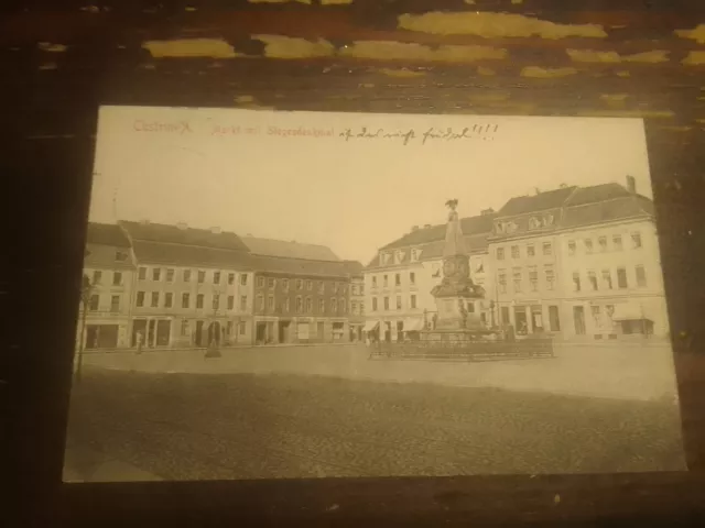Ak  Cüstrin Küstrin Markt Siegesdenkmal 1911 Kostrzyn nad Odra