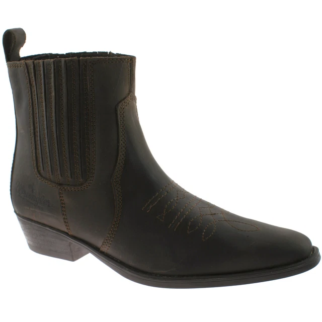 BOTTES DE COW BOY Wrangler cuir occidental d sert marron fonc