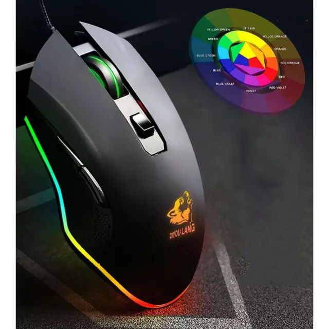 Mouse para juegos mecánico RGB colorido retroiluminación LED mouse para juegos para WinXP/7/10 Mac