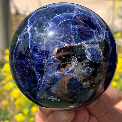1.44LB  Natural blue-veins stone crystal quartzsphere ball healing stone