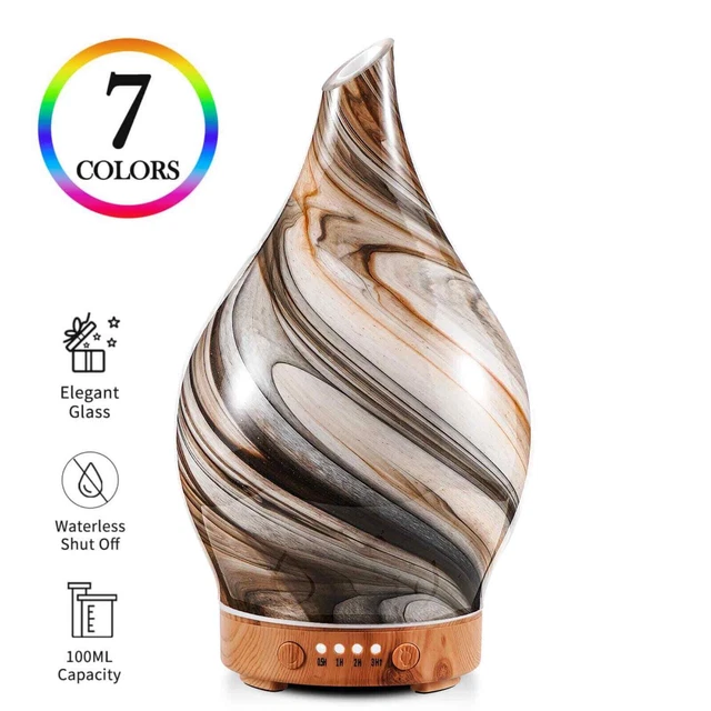 100ml Essential Oil Diffuser Glass Aromatherapy Ultrasonic Humidifier BPA Free