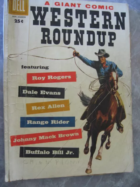Western Roundup #21 Jan-Mar 1957 Dell Giant  Roy Rogers Dale Evans Buffalo Bill