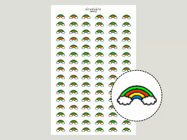 Rainbow Stickers | 96 Stickers | 0.8cm | Weather Planner Stickers