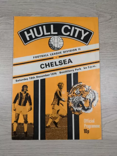 Hull City v Chelsea Vintage Football Match Program 18/12/1976