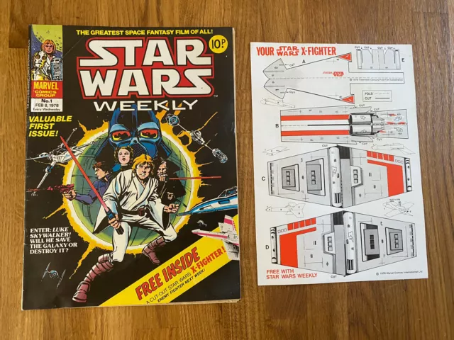 Star Wars Weekly #1 - Marvel Comics - 1978 - Inc Free X Fighter