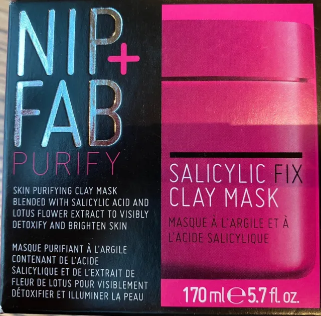 Boxed NIP + FAB PURIFY Salicylic Fix Clay Mask 170 ml Skin Purifying Formula