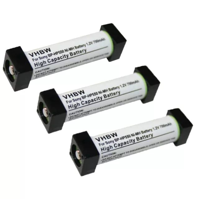 3x Batterie pour Sony MDR-RF800RK MDR-IF140K MDR-IF140 MDR-RF800R 700mAh 1,2V