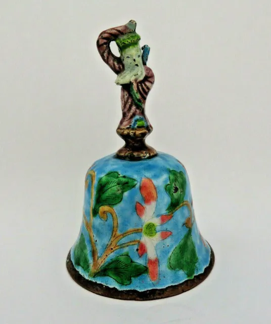 Antique Qing Chinese Enamel Bell ~ Taoist Immortal Figure