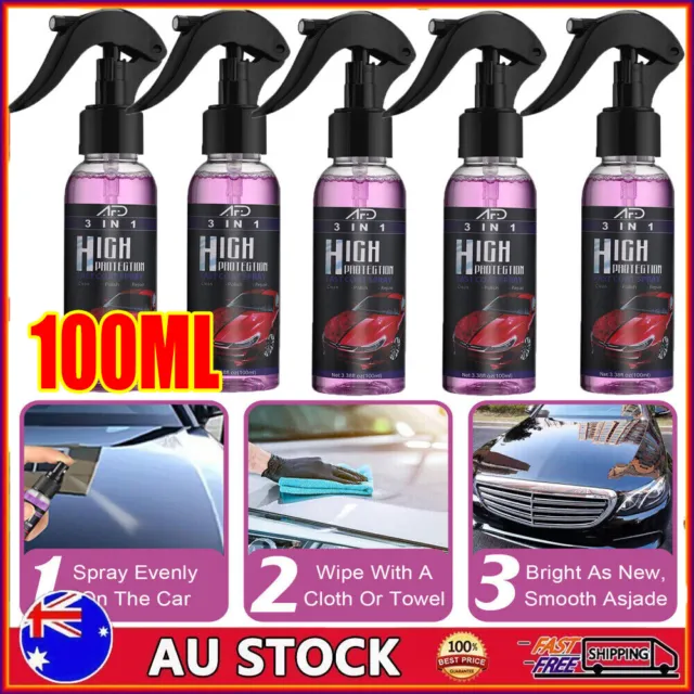 3/5X 100ML 3in1 High Protection Quick Car Coat Ceramic Coating Spray  Hydrophobic