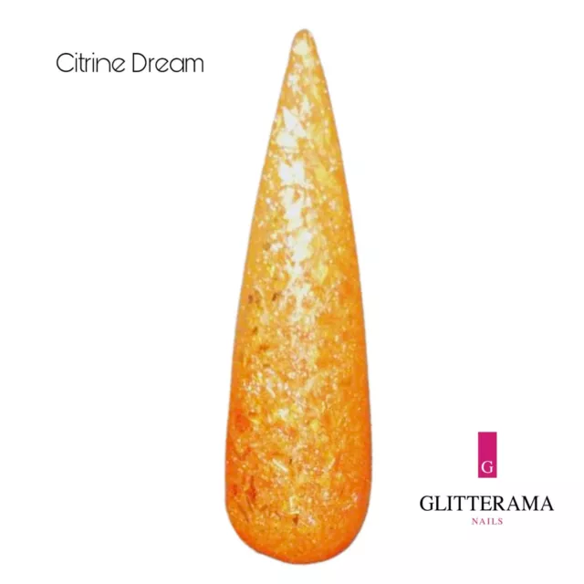 CITRINE DREAM Glitterama Nails coloured acrylic powder orange glitter chunky