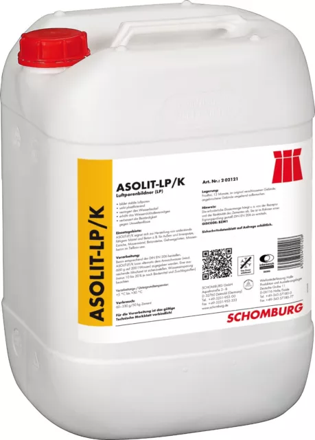 Formador de poros de aire Schomburg ASOLIT-LP/K 10 kg concentrado de aceite mixto mortero de pared hormigón