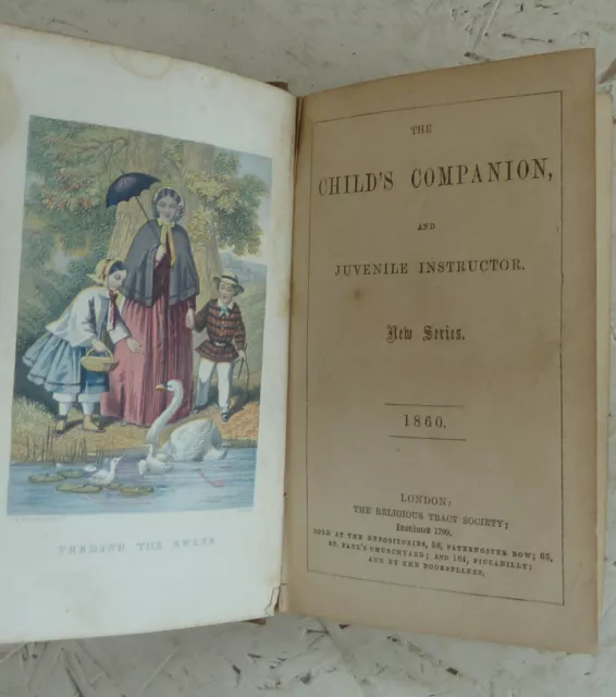 Vintage  Book 1860 The Child's Companion & Juvenile Instructor H/B Illustrated