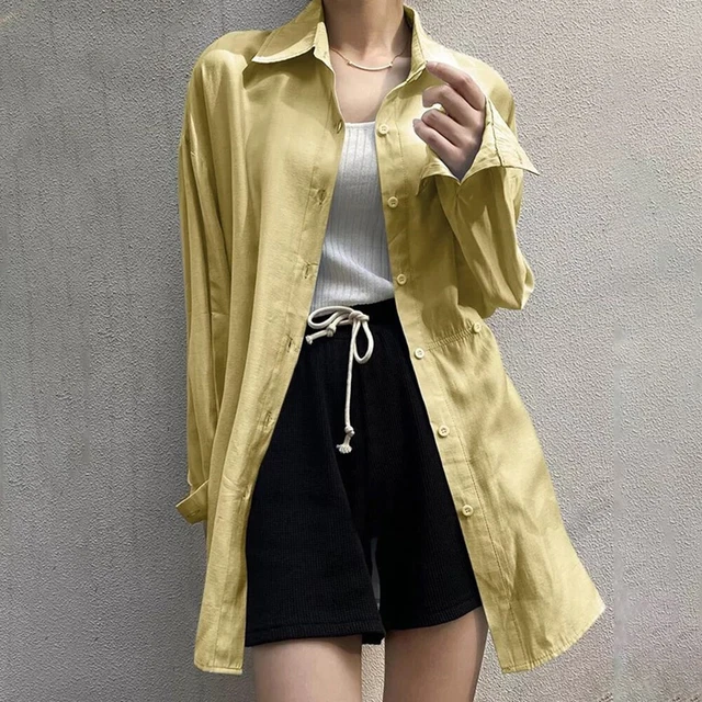 Womens Casual Button Down Shirt Blouse Long Sleeve Cardigan Tops Casual Coats US