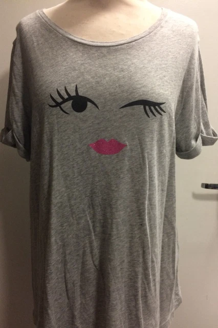 T-shirt top KATE SPADE New York WINKING EYE grigia SS taglia S