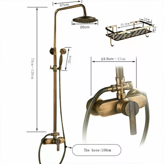 Colonne de Douche Rond en Laiton avec Douchette Double Cross et Support Pivotant 2