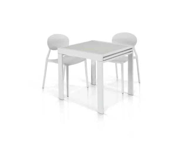 Tavolo Da Pranzo Allungabile Vetro Metallo Estensibile 70X70 O 90X90 Moderno