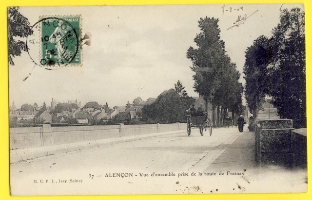 CPA 61 - ALENÇON en 1908 (Orne) Vue prise de la Route de FRESNAY